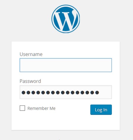 A screenshot of the WordPress login screen